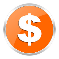 Fototapeta premium dollar orange glossy icon