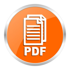 pdf orange glossy icon,