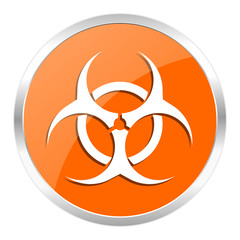 biohazard orange glossy icon