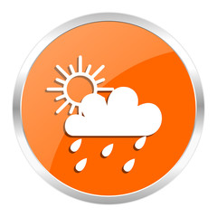 rain orange glossy icon