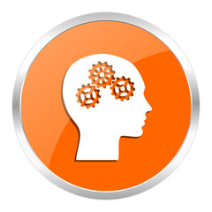 head orange glossy icon