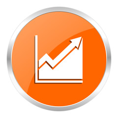 histogram orange glossy icon