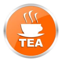 tea orange glossy icon