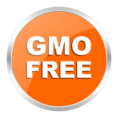 gmo free orange glossy icon