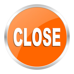 close orange glossy icon