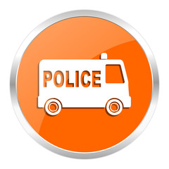 police orange glossy icon