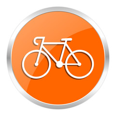 bicycle orange glossy icon