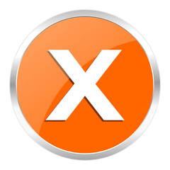 cancel orange glossy icon