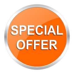 special offer orange glossy icon