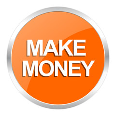 make money orange glossy icon