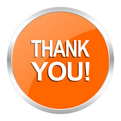 thank you orange glossy icon