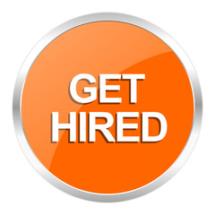 get hired orange glossy icon
