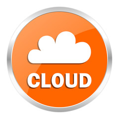 cloud orange glossy icon