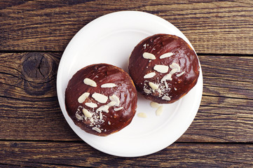 Two chocolate cupcake