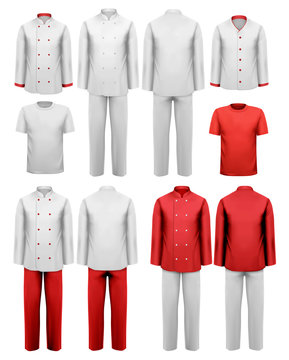 The set of various work clothes. Vector illustration.