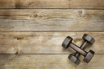 vintage iron dumbbells