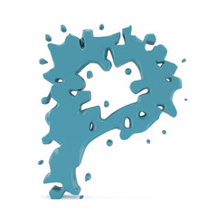 3d glossy letter P