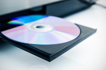 Disc insterted to DVD or CD player