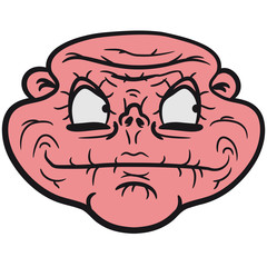 Obraz premium Faltiger Grinsender Alter Opa