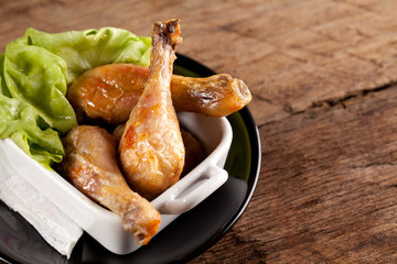 chicken legs on the plate