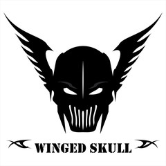 Winged Black Skull