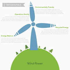 Wind power infographics, vector eps10 - 64807953