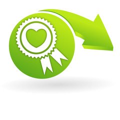 coup de coeur sur web symbole vert