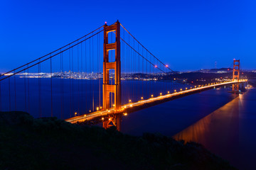 Fototapeta na wymiar Golden Gate Bridge and San Francisco City