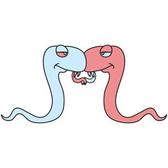 Schlangen Paar Liebe Spermien