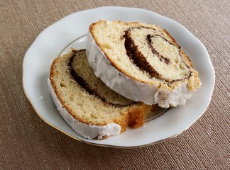 iced jam-roll cake