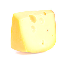 Swiss cheese isolated on white background