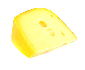 Swiss cheese isolated on white background