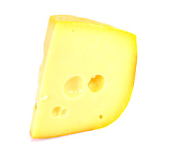 Swiss cheese isolated on white background