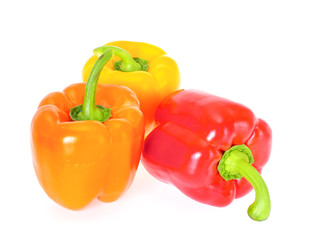 Colored Fresh Sweet Pepper Isolated on White Background