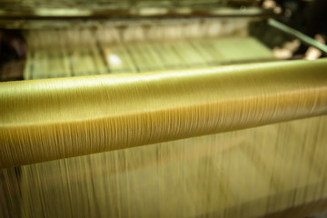 Silk for weaving on a hand loom .