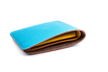 Leather wallet isolated white background