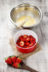 Steps of making strawberry cake