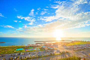 Sunset shining of tropical island, HDR