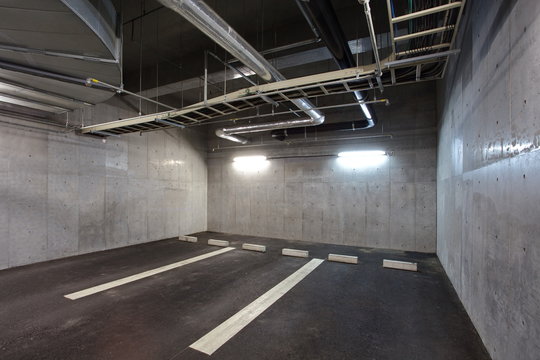 Empty Space in a indoor Parking Lot