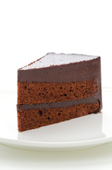 Cake chocolate isolated on white background