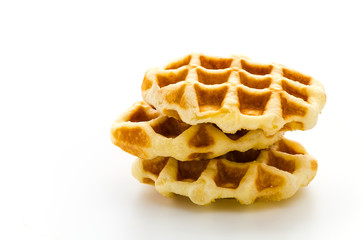 Waffle isolated on white background