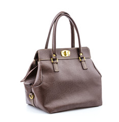 Naklejka premium Woman leather bag isolated white background