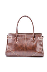 Naklejka premium Woman leather bag isolated white background