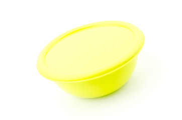 Plastic bowls isolated white background