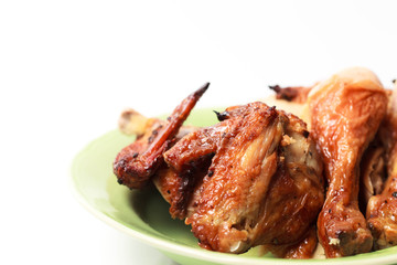 Grilled chicken wing and drumstick