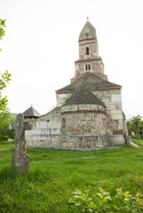 Fototapeta na wymiar Densus - Very old stone church in Transylvania, Romania.
