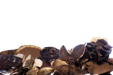 a colored potpourri on a white background