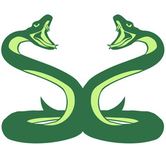 2 Kämpfende Böse Schlangen