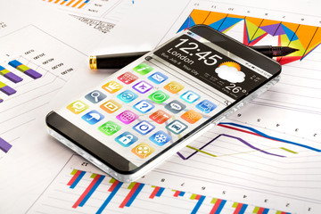 Smartphone with a transparent display.