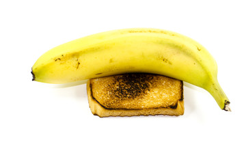 Frische Gelbe Banane mit Toast Brot